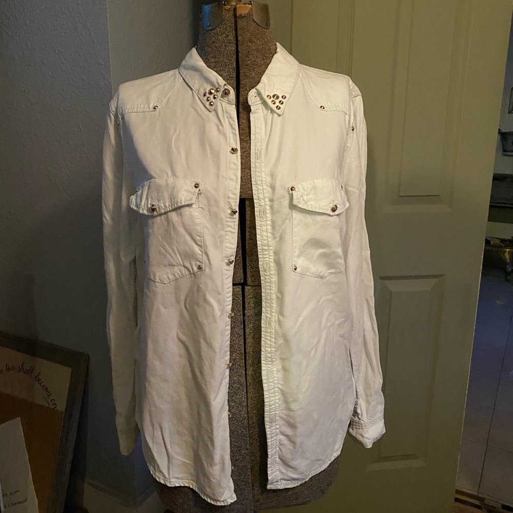 &Denim studded button down